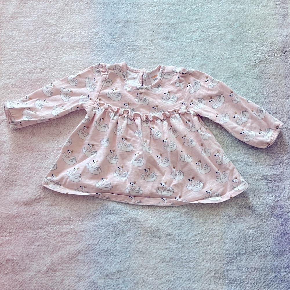 Gymboree Baby Pink Swan Print Top - 6-12 Months